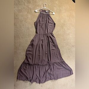 New York & Company Maxi Halter Dress in light purple (mauve)